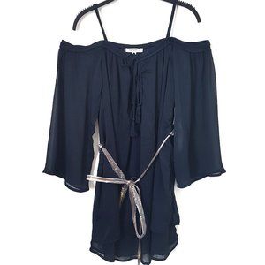 Purple Snow Navy Blue Cold Shoulder Dress - Size S